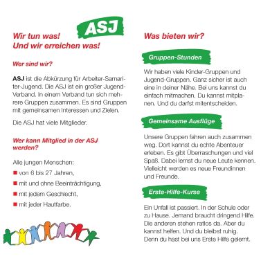 10 Stück ASJ-Flyer „Gemeinsam Vielfalt leben“