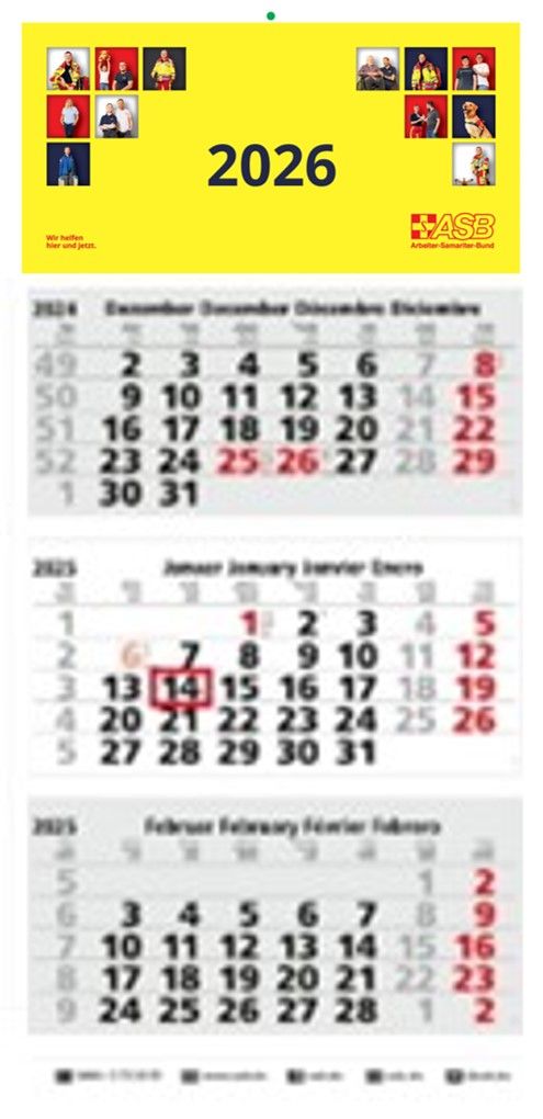 ASB-Drei-Monats-Wandkalender