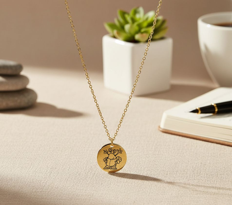 Halskette mit XÜ-Gravur – Gold