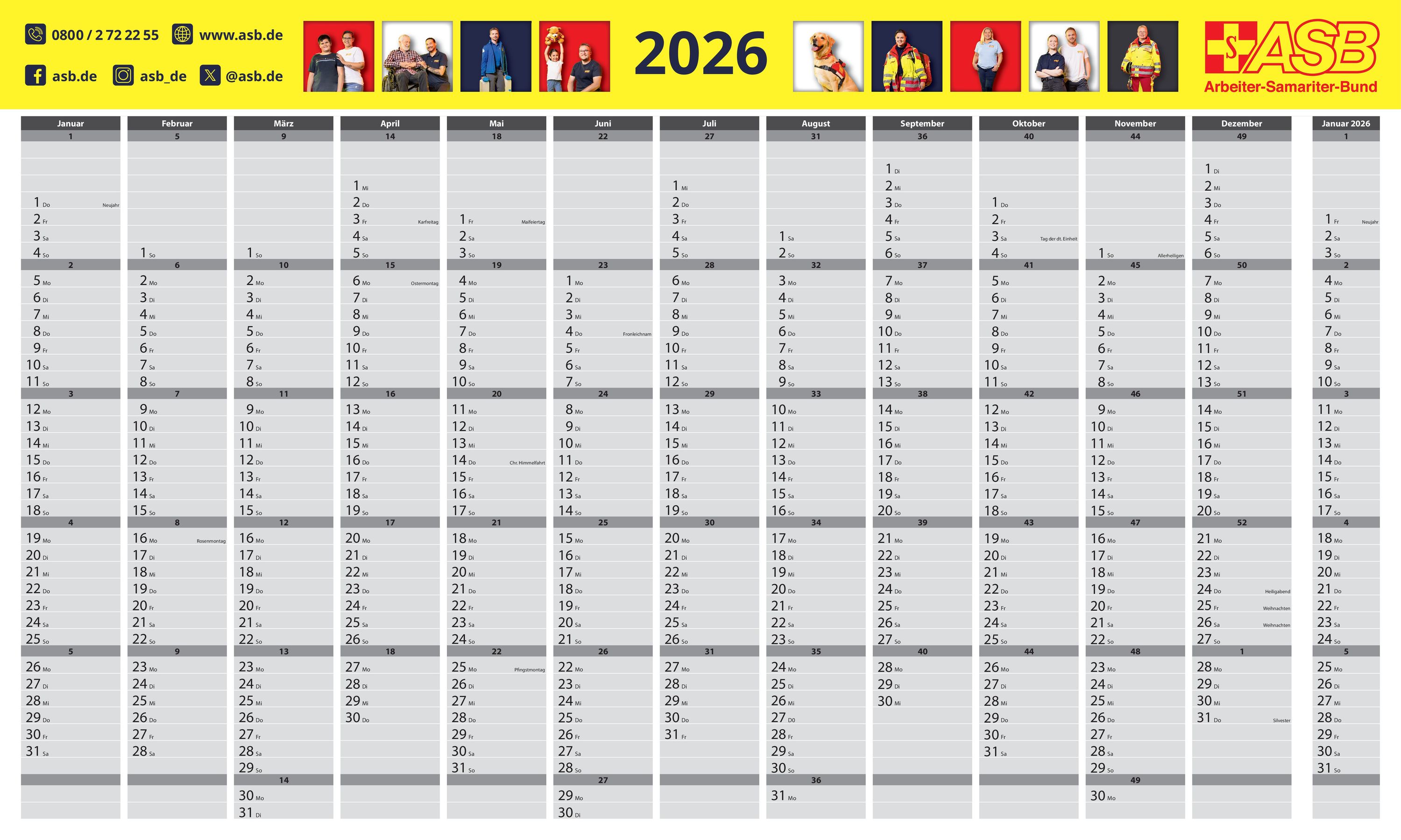 ASB-Wandplaner/Jahreskalender