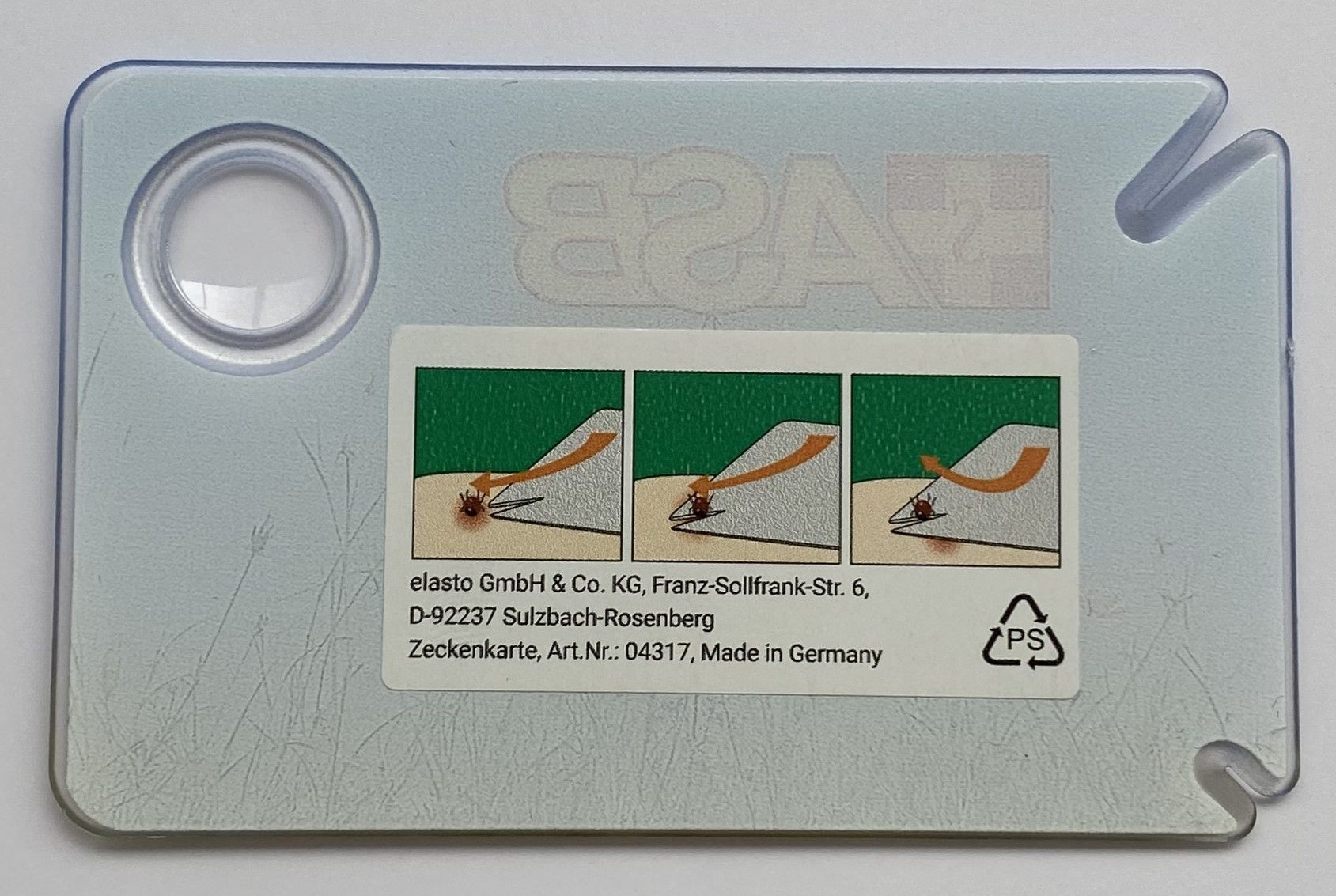 ASB Zeckenkarte mit integrierter Lupe