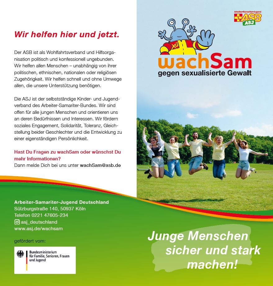 10 Stück ASJ-Flyer „wachSam gegen sexualisierte Gewalt“