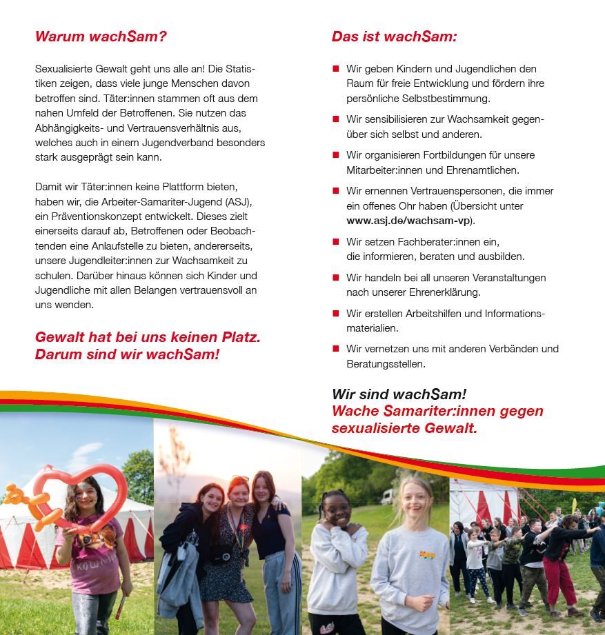 10 Stück ASJ-Flyer „wachSam gegen sexualisierte Gewalt“