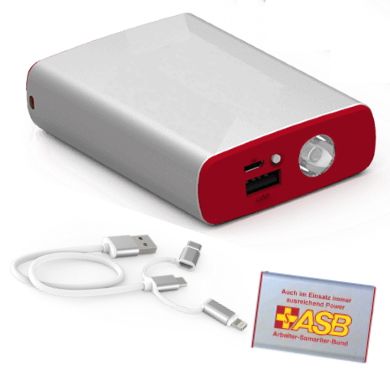 ASB "USB-Powerbank inkl. Taschenlampe"